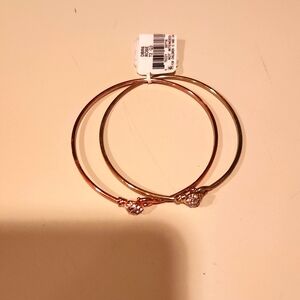 Bangle bracelets (set of 2),  gold and rose gold